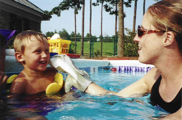 Getting a Kiss from Danny the dolphin