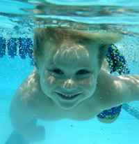 Child Swimming Under Water